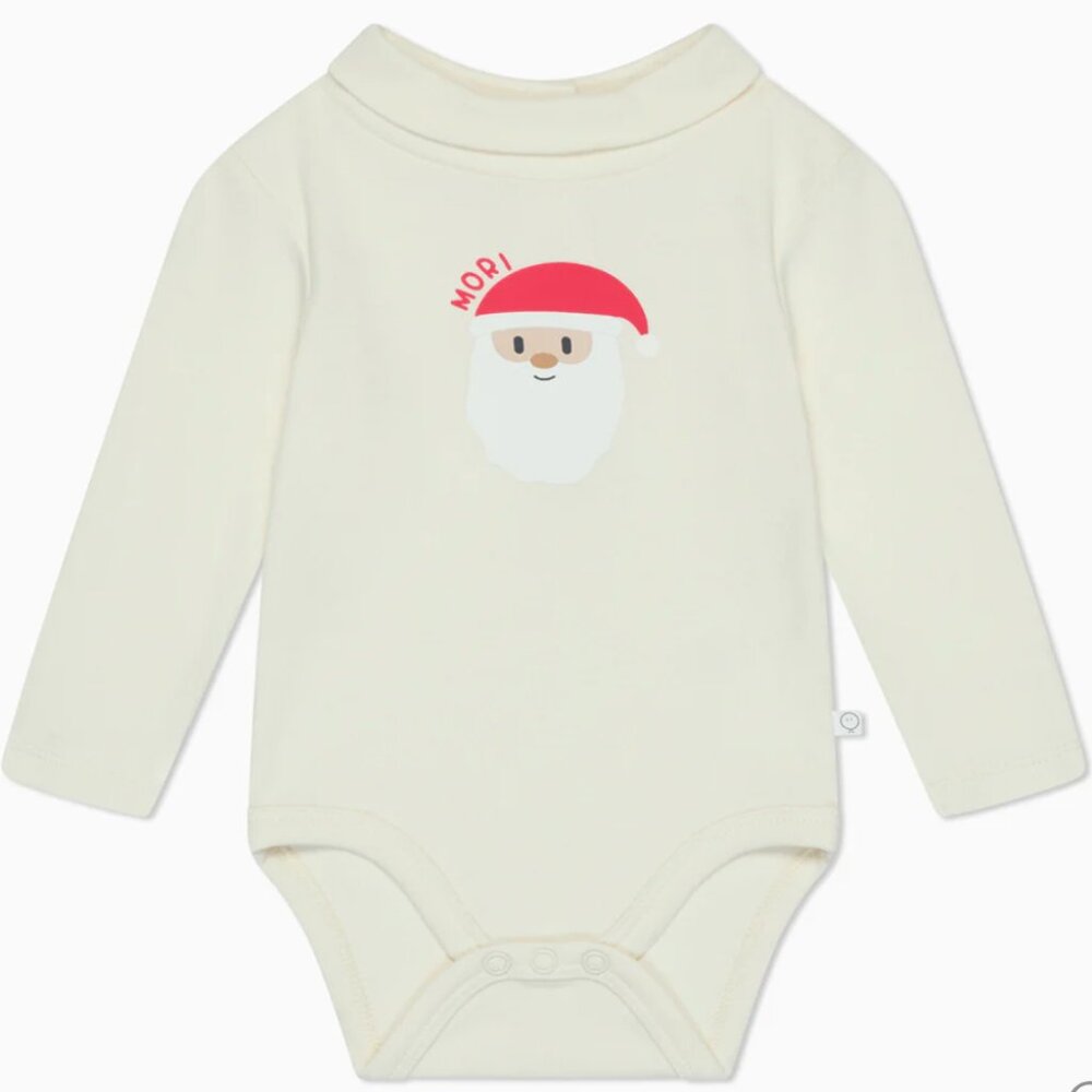 Mori - Santa Turtleneck Bodysuit- 12-18m